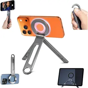 Phone Tripod Stand for  iPad, Aluminium Portable Phone Tablet Holder with Carabiner Smartphone Mini Tripod Stand   Compatible with  17 16 15 14 13 12 iPad Series