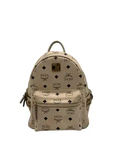 Pre-owned MCM Beige Visetos Mini Studded Backpack/BB03524019/4019