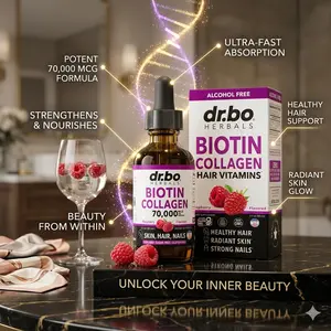 Liquid Biotin and Collagen Drops - Liquid Collagen Biotin for Hair Growth Women & Men Peptides Vitamin Supplements Drink - Extra Strength Vitamins Skin, Nails, Hair Growth Drops for Women & Men 2oz