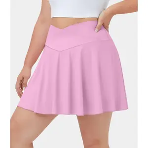 Halara Softlyzero Airy Fabric Comfy High Waisted Crossover 2-in-1 Side Pocket Plus Size Flare Cool Touch Tennis Skirt