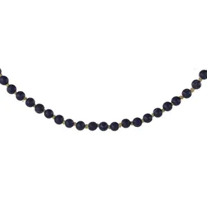 39"L Small Round Wood Bead Garland  Navy Blue  MZ198019