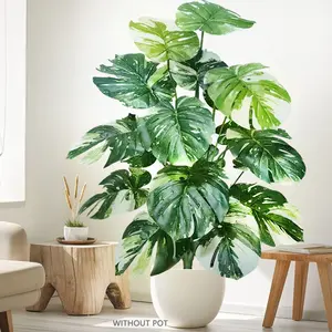 60-88-130cm /51.18in Artificial Monstera Plants Fake Palm Tree Plastic Turtle Leaves Green Tall Plants For Home Garden Room Decor