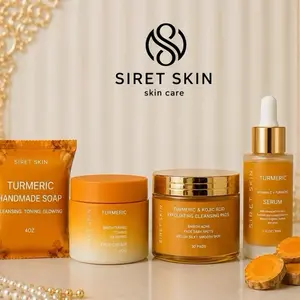 Turmeric face care set( 4 pieces ) face cream ,soap, exfoliate pads and serum