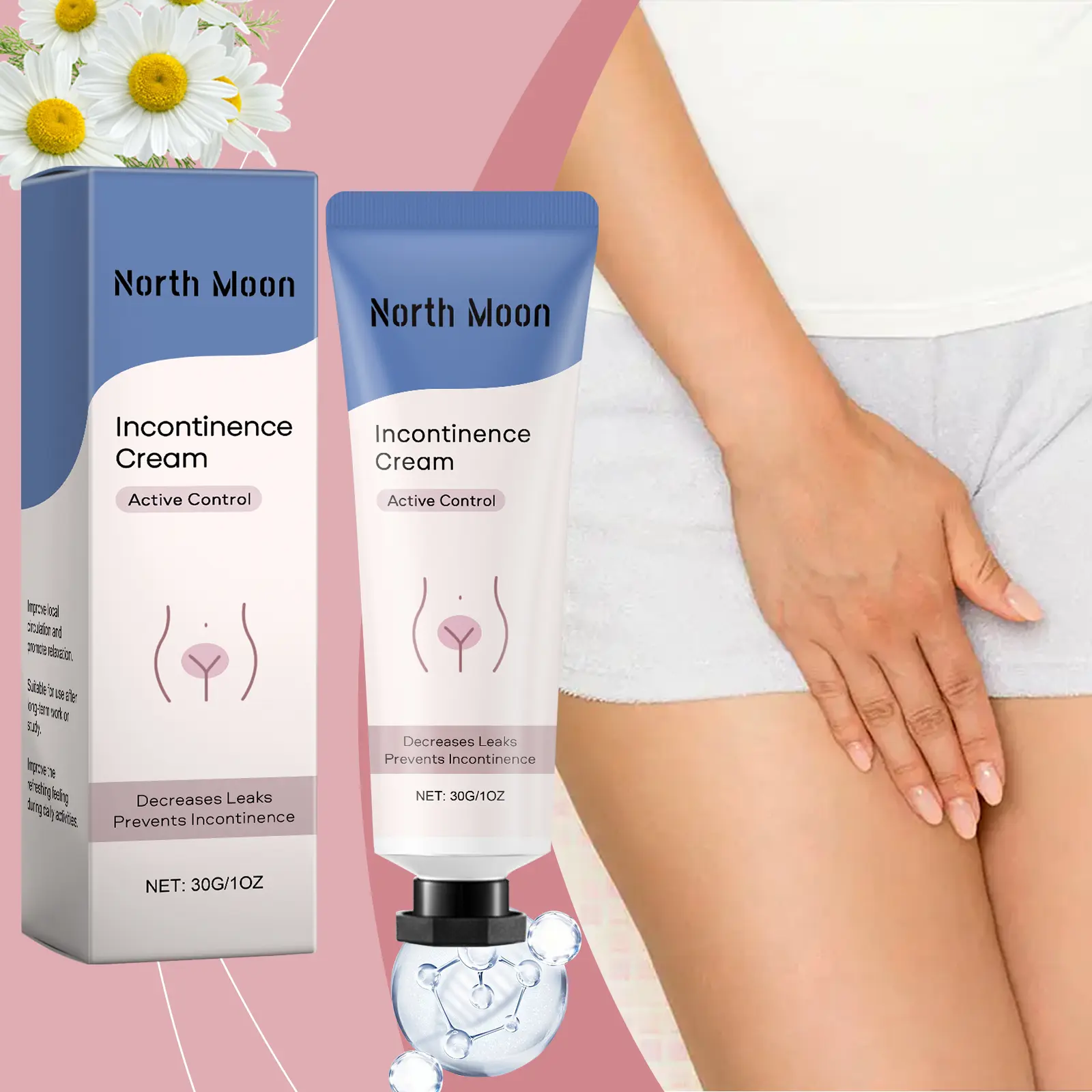 Soothing Herbal Body Cream with Glycerin & Probiotics, Hydrating Moisturizer for Cooling Comfort and Daily Feminine Care