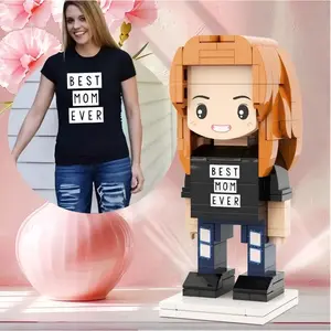 JollyJubilant Round Face Full Building Blocks Body Customizable 1 Person Custom Brick Figures Gift for Mom My Custom Brickfigures (YL1P-148)