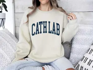 Cath Lab Sweatshirt, Cath Lab Pullover, Crewneck Sweatshirt, Cath Lab Gift Cotton Fabric Fit Sleeve Womenswear Bottom