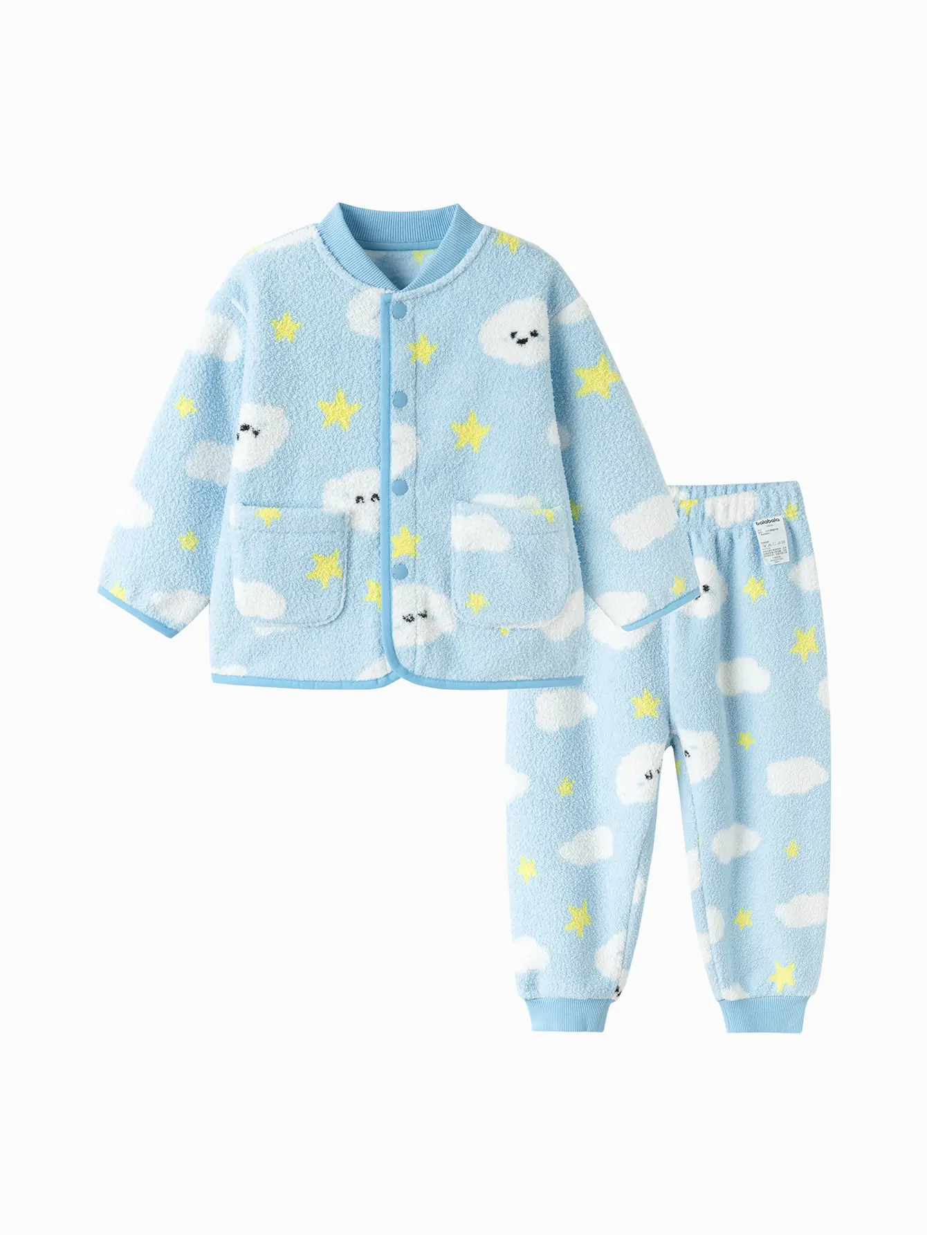 Balabala Kids Winter Fleece Pajama Set - Soft, Fluffy, Ultra-Warm Sleepwear for Boys and Girls with Cartoon Print, Elastic Hems, Soft Casual Loungewear, Fluffy Pajamas, Cartoon Print Pajama