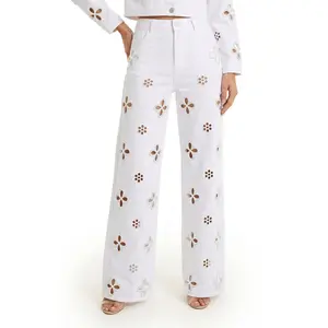 Kaia Pearl High Rise Jean - White