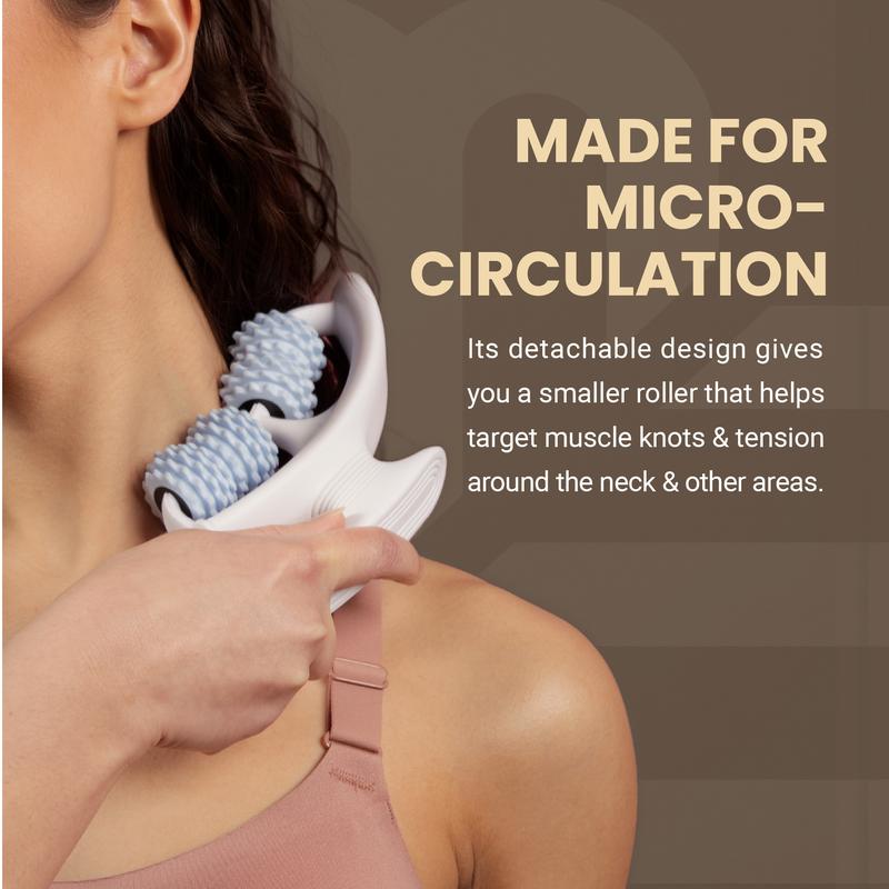 Lymphatic Drainage Massage Oil + Body Roller Kit, with Ylang Ylang, Ginger, Collagen & Stem Cells for Circulation, Detox, Cellulite Removal, Sore Muscle Relief & Skin Firming, 8oz by M3 Naturals