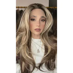 EllaRae | Stevie Style Wig | Lace Front Free Parting Straight Brunette with Blonde Highlights