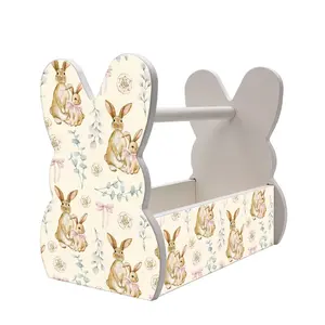 Wooden Bunny Basket - Vintage Bunnies