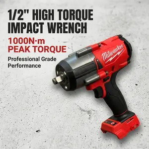Milwaukee M18 1000N.m 1/2" Impact Wrench for Auto Tire & Heavy Bolting - Tool Only or Kit, 3-Speed, LED Light