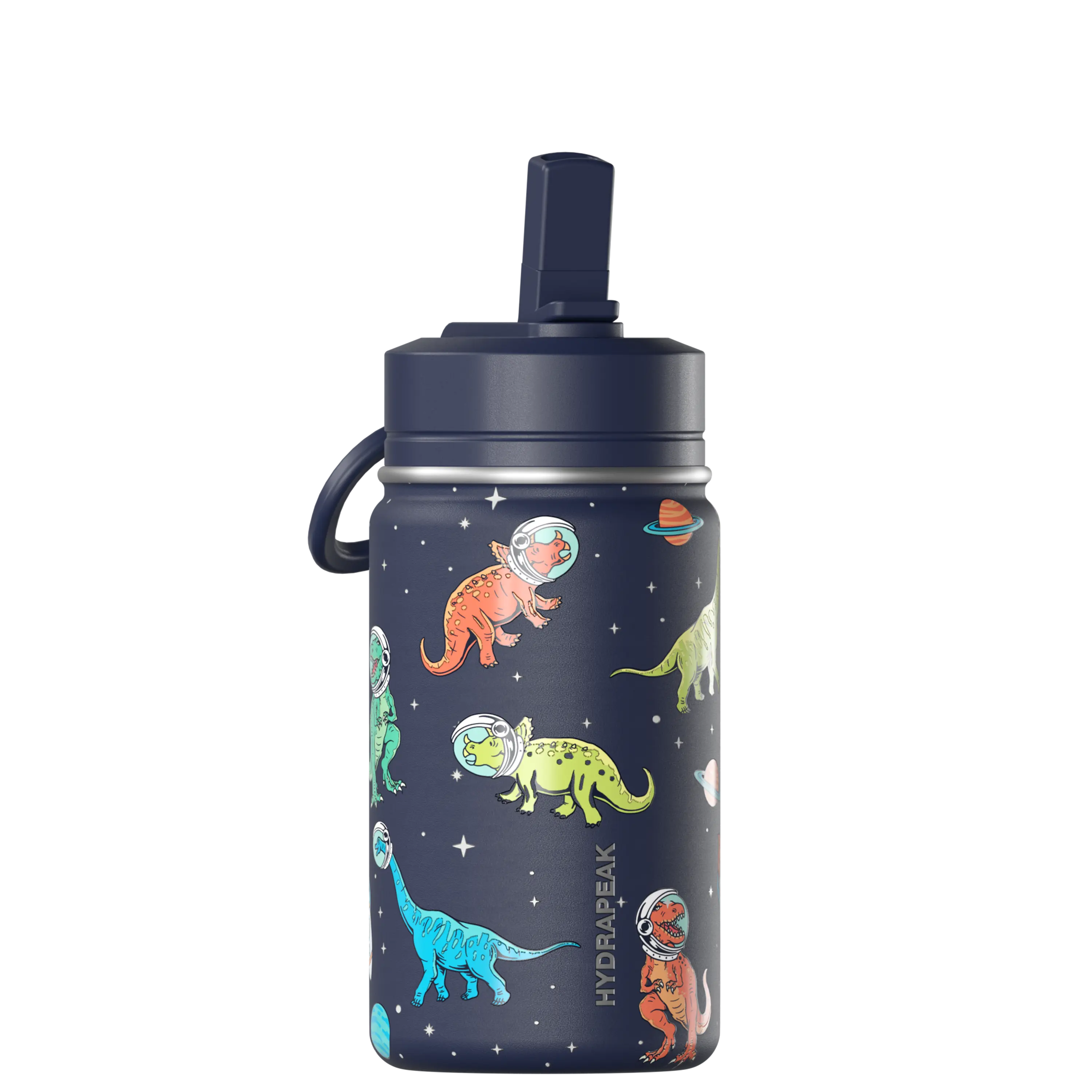 Hydrapeak 14oz Mini Kids Water Bottle with Straw Lid & Handle, Leak-Proof Insulated Drinkware, Great for School, Portable
