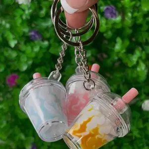 3D Kawaii Ice Cream Keychain | Cute Acrylic Dessert Bag Charm