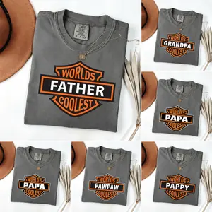 World’s Coolest Parents Motorcycle Shirt,Motorcycle Birthday Shirt,Motor Custom Shirts, Vintage Biker Dad Graphic Top, Father’s Day Birthday Outfit, Casual Everyday Menswear, Soft Breathable Cotton