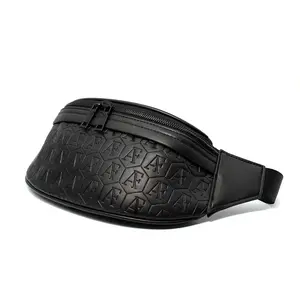 All Flee Angelo Belt Bag - Black Leather with Multifunction Pocket and Adjustable Waist Strap
