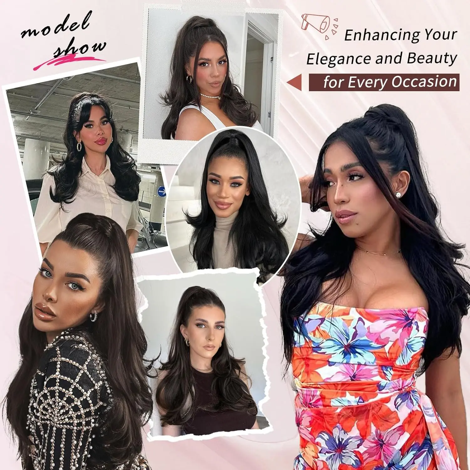 Claw Ponytail Extension, 26Inch Claw Clip in Ponytail Extension for Women Long Black Wavy Layered Pony Tails Hair Extensions Synthetic Clip in Ponytail Hairpiece for Women Daily Party Use Claw Ponytail Extension, 26Inch Claw Clip in Ponytail Extension for Women Long Black Wavy Layered Pony Tails Hair Extensions Synthetic Clip in Ponytail Hairpiece for Women Daily Party Use