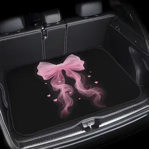 1pc Pink Tulle Bow Pet Car Trunk Mat Dustproof Durable Cargo Liner Universal Trunk Protector with Dirt Barrier