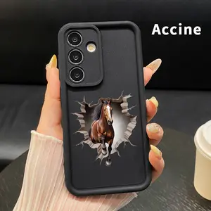 Phone Case Compatible with Samsung Galaxy S23 Ultra S24 Plus S25 S22+ Horse Breaks Through Full Body Protection Shockproof Soft Silicone Cover