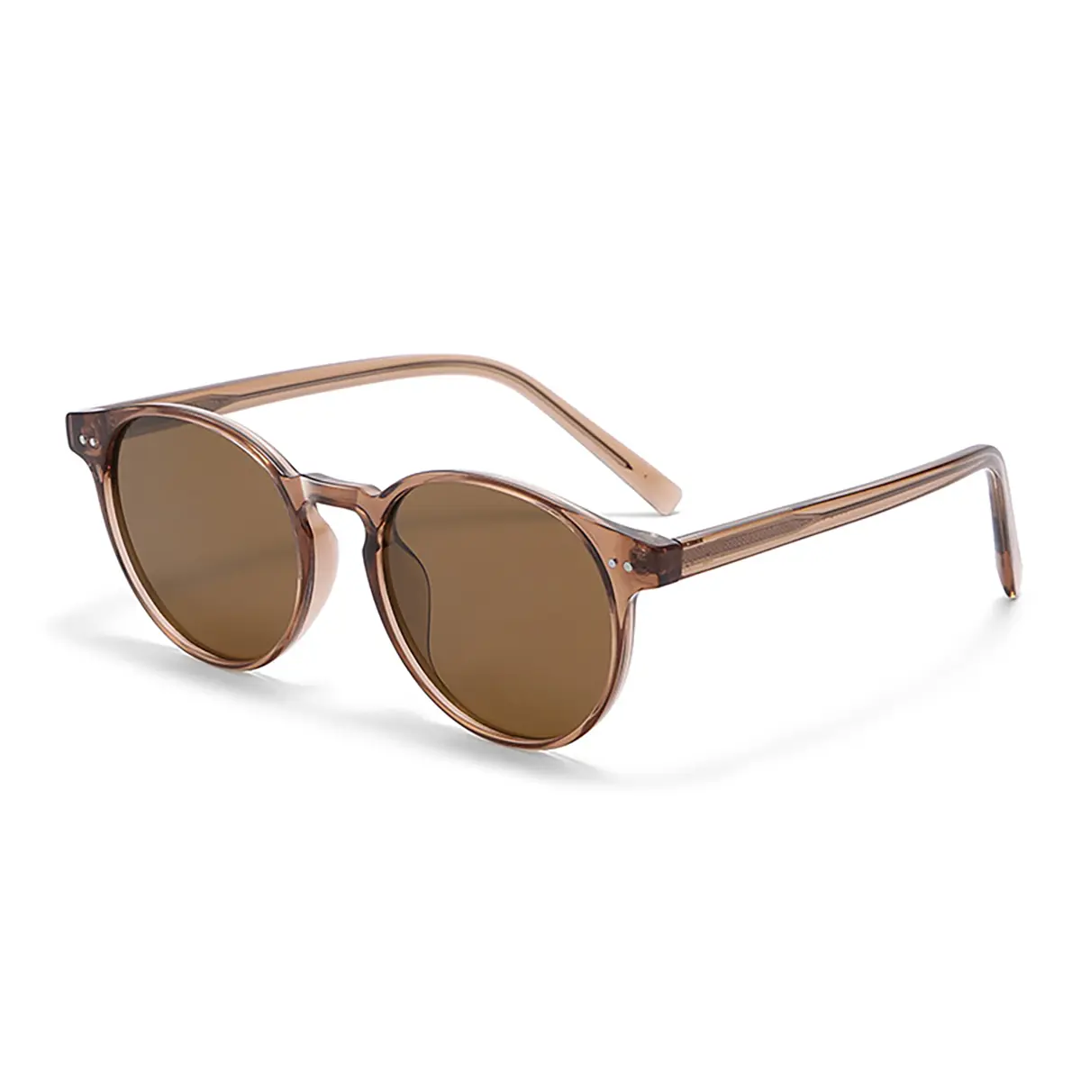 Women's Retro Round Polarized Sunglasses with TR90 Plastic Frame, Female Fit, UV400 Protection, Polarized Lens for Daily Drive & Daily Wear