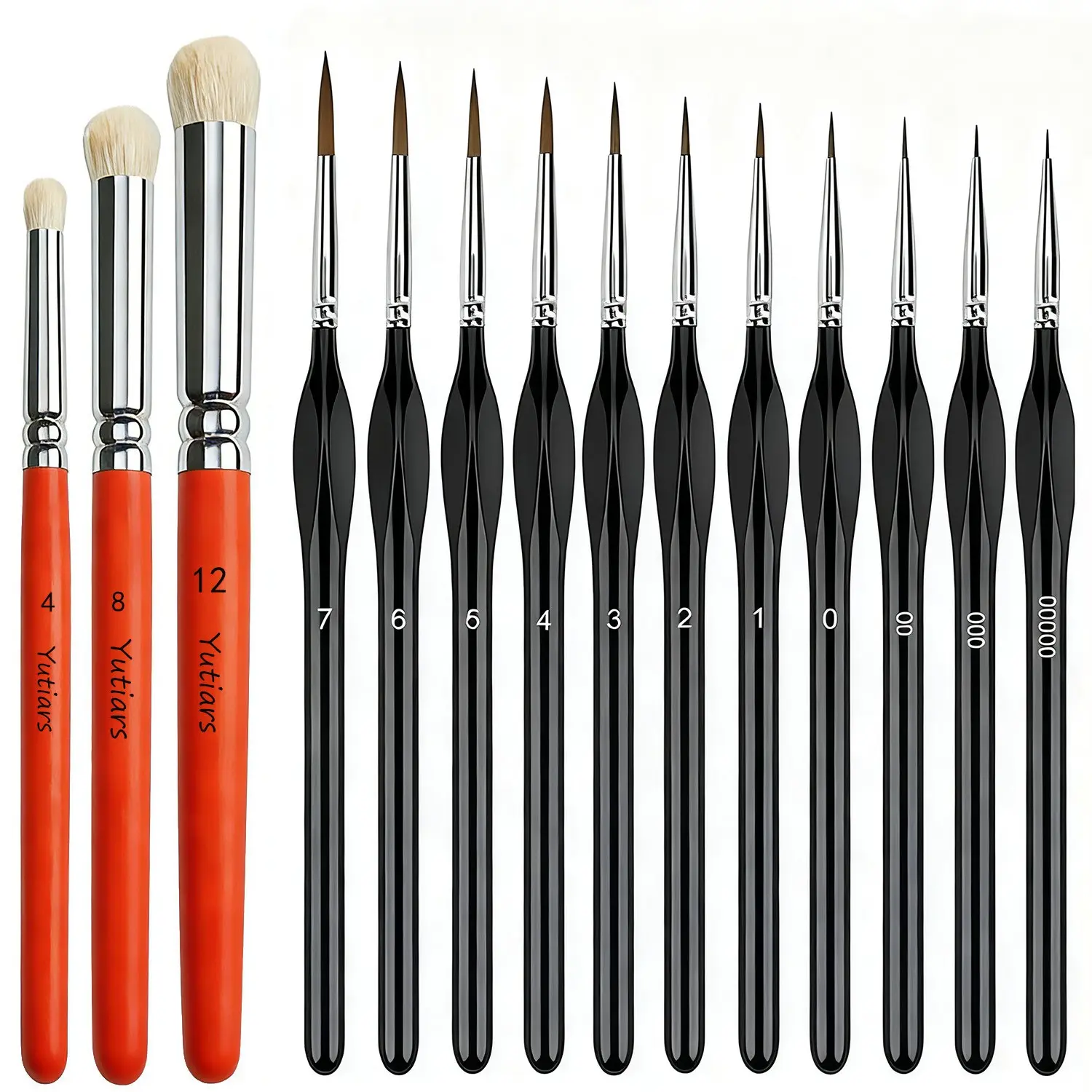 3/11/14Pcs Miniature Detail Paint Brushes Wood Handle Drybrush Set for Acrylics Watercolor Citadel Vallejo DND Model Art Craft Beginners & Pros