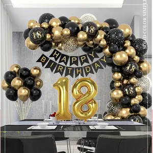 Birthday Party Banner Set, Gold Foil Letters for 18th & 30th Birthdays, Durable Polyester Fiber, Indoor Outdoor Decorations