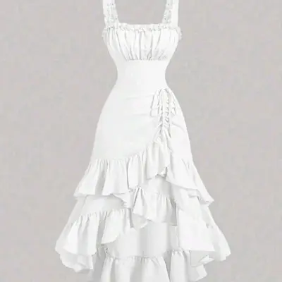 Salish White Dress Lace Copycat - TikTok Shop