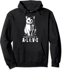 Schrödinger's Cat Dead And Alive Quantum Mechanics Physics Pullover Hoodie - Luismrid Shop 27B0CZMGGRF7