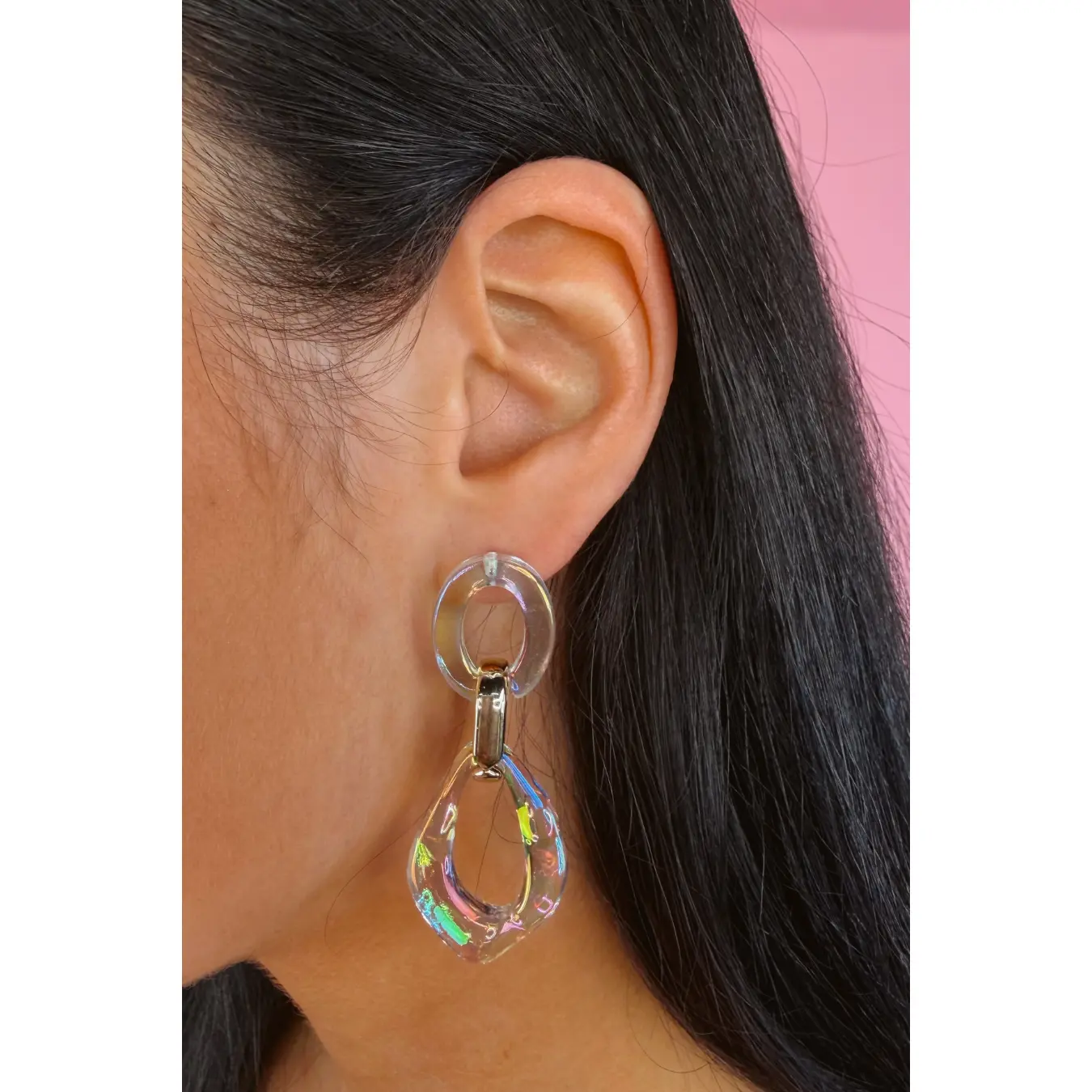 Iridescent Link Earrings
