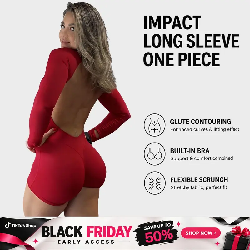 Women's DEEFY Strong Compression Long Sleeve 1-Piece Bodysuit - 90% Nylon Spandex, Hook & Eye Neck, Contour Zones, Smooth Glide, All Seasons Workout Jumpsuits, Gym Fits, Fitted Athletic Jumpsuits for Women, Basic Gym Wear, [SIZE UP 1], Do Not Dry Clean