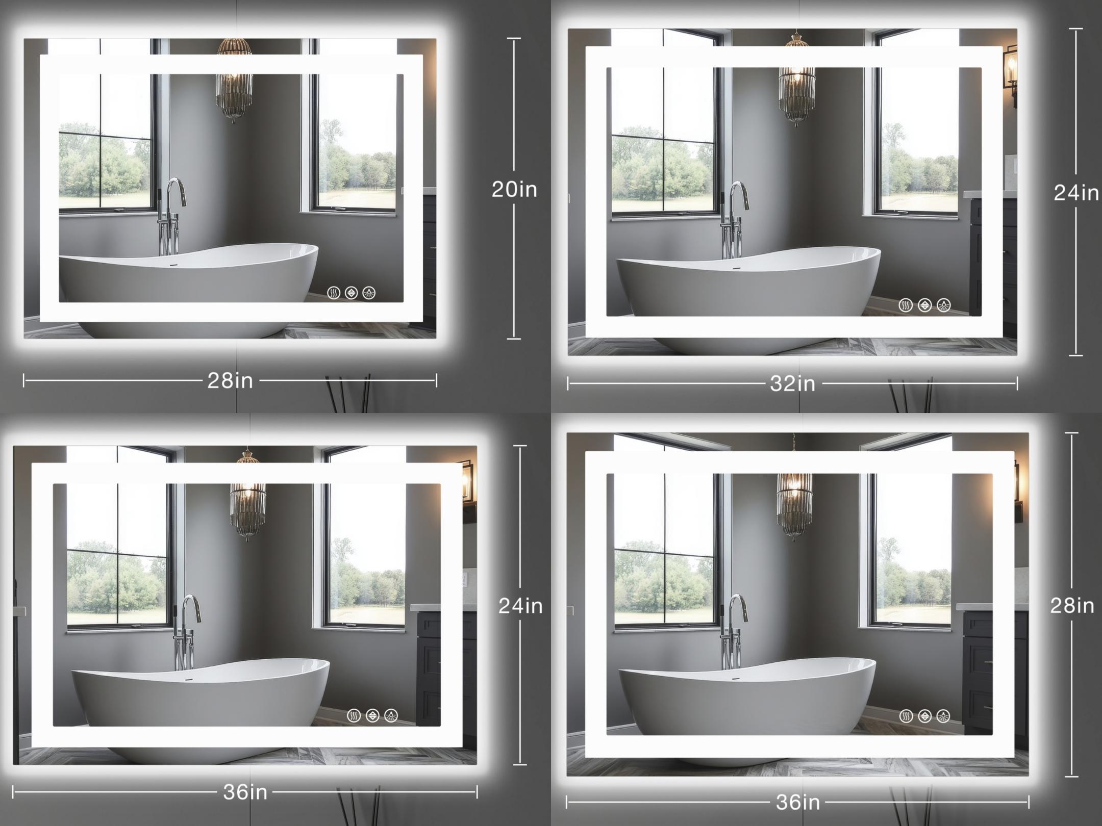 Anti-Fog LED Bathroom Mirror with Dual Light Source and Three Lighting Modes - High-Quality Bathroom Mirror with Effective Fog Elimination
