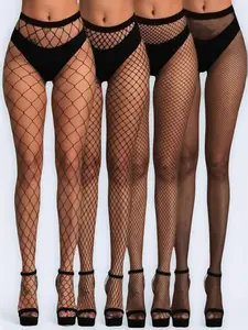 Women's High Waist Mesh Bodycon Pants, Sexy Fitted Fishnet Stocking, All Season Skinny Leggings, Comfortable Tight Fit, Lady, Women Pantyhose