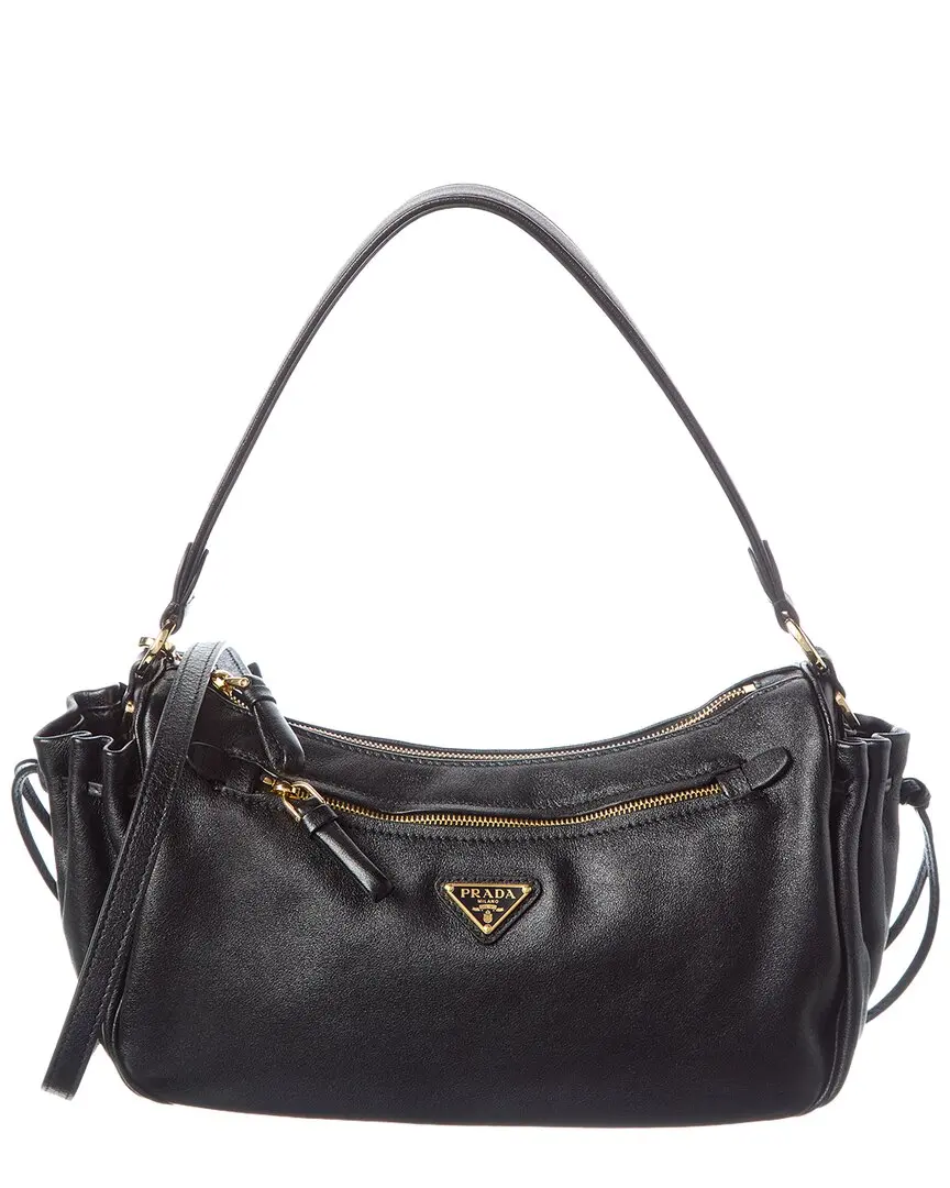 Prada Logo Leather Shoulder Bag