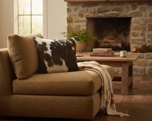 Genuine Square Cowhide Pillow Tricolor