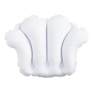 Deluxe Comfort Terry Bath Pillow - Spa-Quality Deluxe Comfort Terry Cloth - Easily Inflatable with Secure Suction Cups - Hot Tub and Jacuzzi-Safe