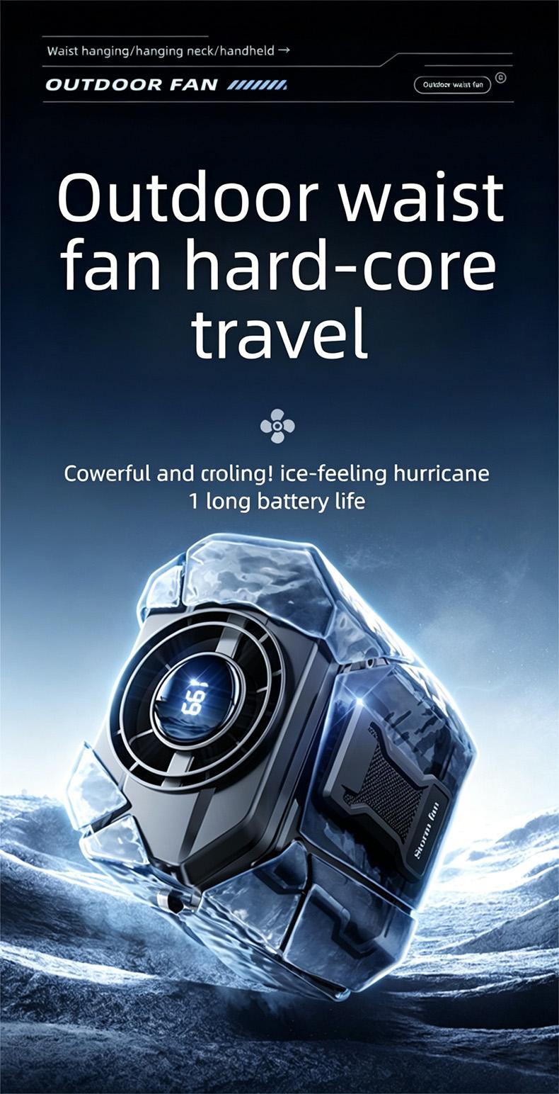 HOOYS USB Rechargeable Handheld Portable Fan, 199-Speed Adjustable, with Waist Clip, Flashlight & PowerDisplay, Personal Fan for Outdoor, Camping, Jobsite, Travel &Indoor Use HOOYS USB Rechargeable Handheld Portable Fan, 199-Speed Adjustable, with Waist Clip, Flashlight & PowerDisplay, Personal Fan for Outdoor, Camping, Jobsite, Travel &Indoor Use