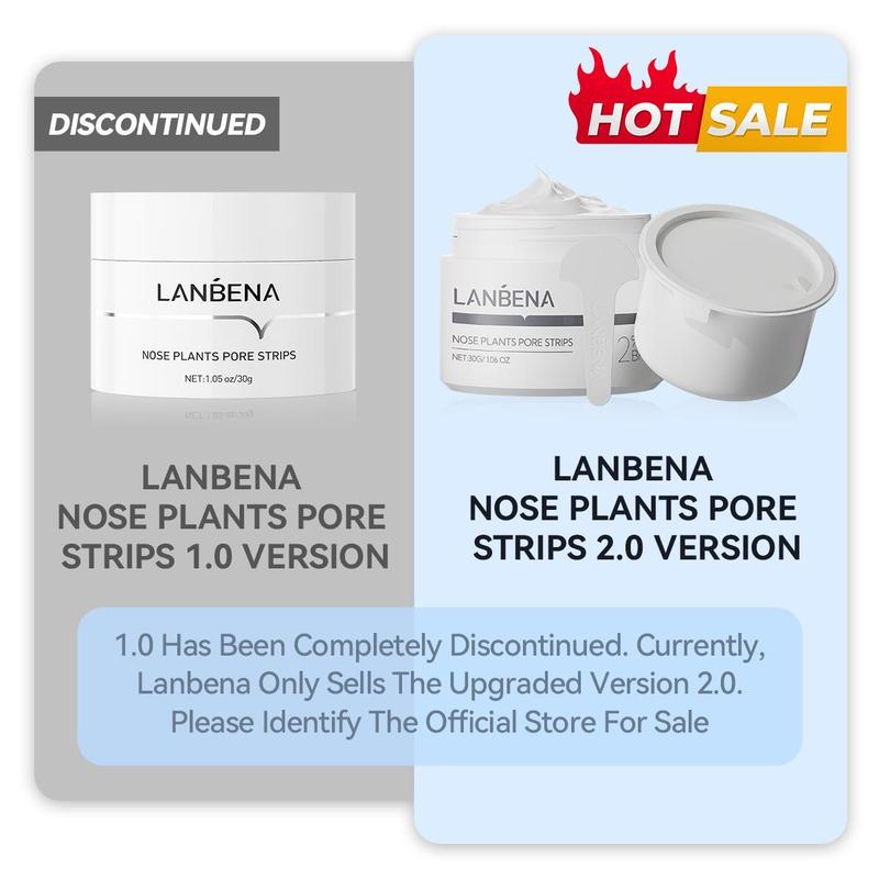 LANBENA 2% BHA Nose Plants Pore Strips Blackhead Mask Deep Cleansing with Amazonian White Clay & Aloe Vera 30g for Pore Health - Moisturize (Updated version in circulation).