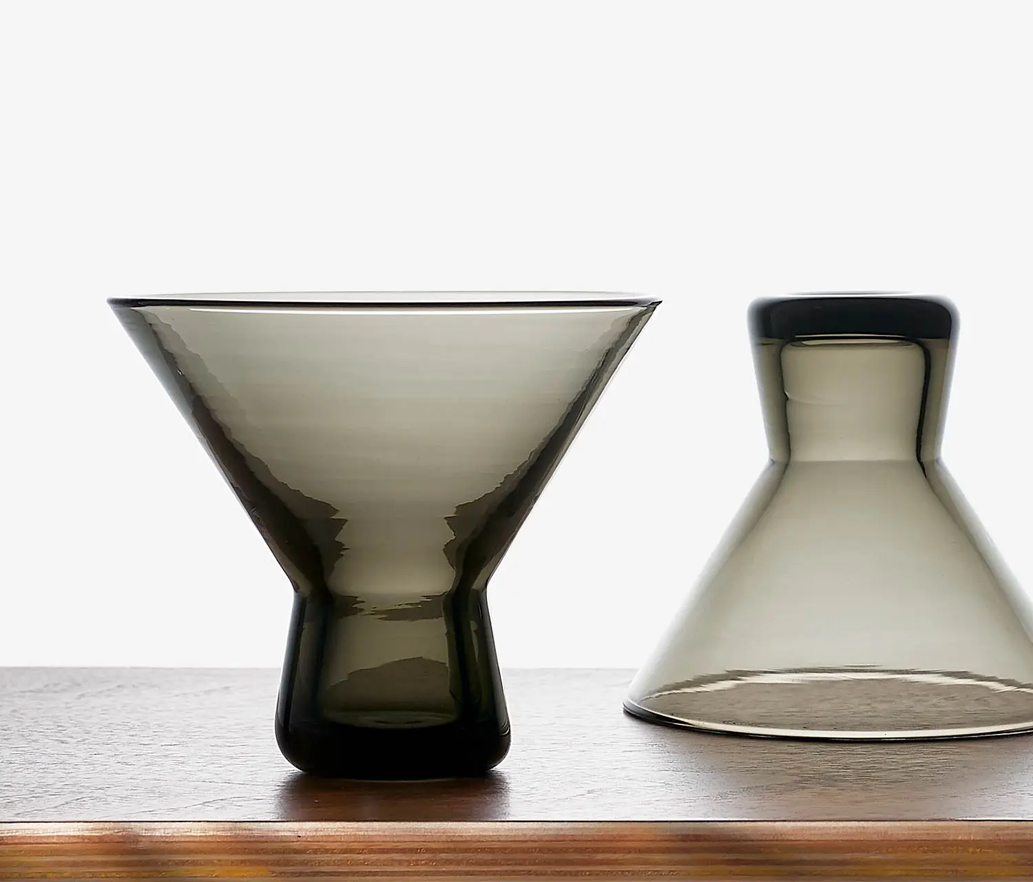 Acopa Pangea Stemless Martini Glass Set: Smokey Topaz