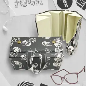 5-in-1 Sunglasses Travel Case, Foldable Glasses Organizer Portable for Multiple Eyeglasses, Hanging Eyewear Storage Bag for Purse, Home, or Car