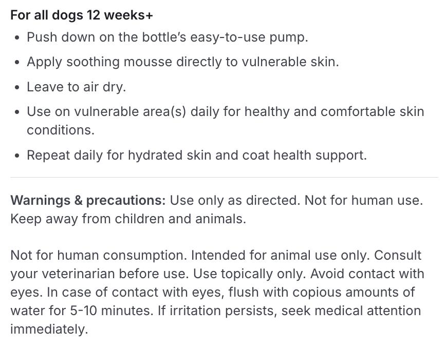 Targeted Skin & Coat Mousse for Dogs - PetLab Co.