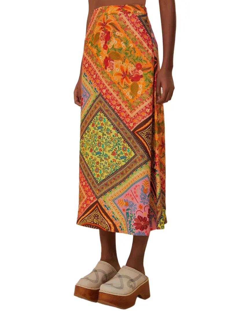 FARM Rio Mixed Scarves Multicolor Midi Skirt