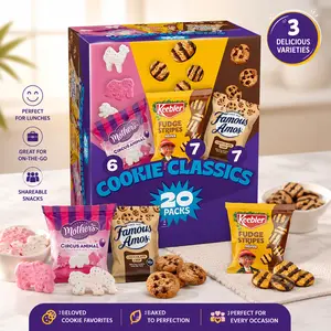 Assorted Cookie Classics Variety Pack - Mother’s Circus, Keebler Fudge Stripes & Famous Amos, 20 Pouch Box, 20 oz