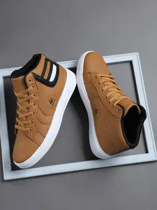 Men's High-Top Casual Sneakers, Lightweight Comfortable Running Shoes, Fashion All Season Skateboarding Shoes, Anti-Slip Breathable Design, Breathable Upper, EVA Sole Material