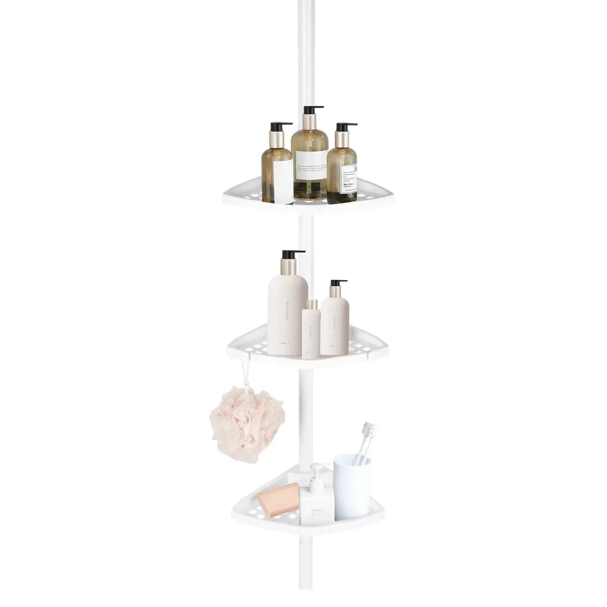 Rustproof Shower Caddy Corner for Bathtub Storage Organiser Racks Shelf Slide Steel Adjustable