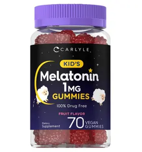 Carlyle Kids Melatonin Gummies | 1 mg 70 Count | Fruit Flavor Gummy | Vegan, Non-GMO, Gluten Free