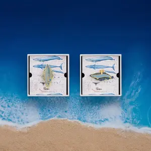 Daparo Enamel Pins "Blue Whale" - Balaenoptera musculus Zinc Alloy Set with Regular & Unique Flip Designs in Jewelry Gift Box