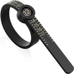 Ring Sizer Measuring Tool with Magnifier, for Ring Measurer and Ring Sizer Clear and Intuitive Reading. Plastic Ring Sizer with Lens, 1-17