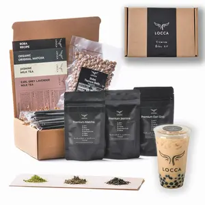 Locca Boba Tea Kit | Daily Joy | Premium Bubble Tea | Up to 24 Drinks | Unique Gift Set Beverage Birthday Gift