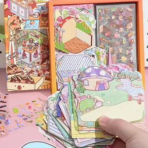 100 Sheets/book Decorative Sticker Book, Vintage Japanese Fantasy World Theme, Multi-Scene Decoration, Perfect Gift for Holidays Birthdays