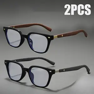 2PCS classic rectangular hollow-out reading glasses, office fashion, work reading glasses.